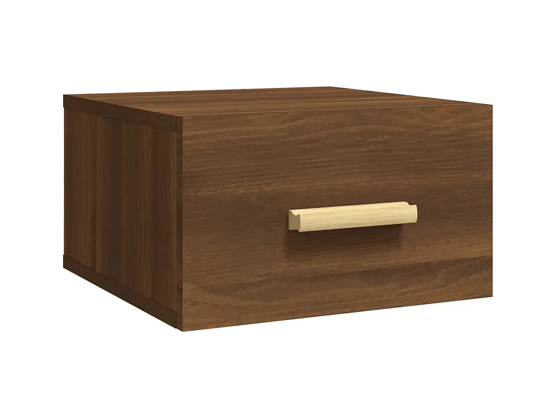 Cody  Table de chevet murale chêne marron 35x35x20 cm