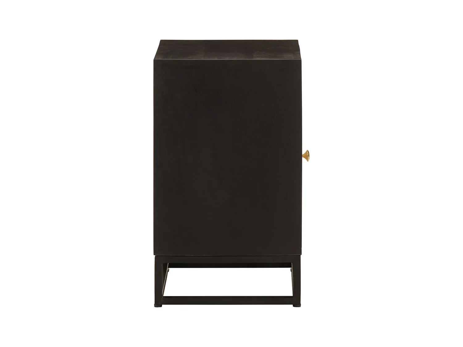 Garden Furniture -  Table de chevet noir 40x30x50 cm bois massif manguier et fer