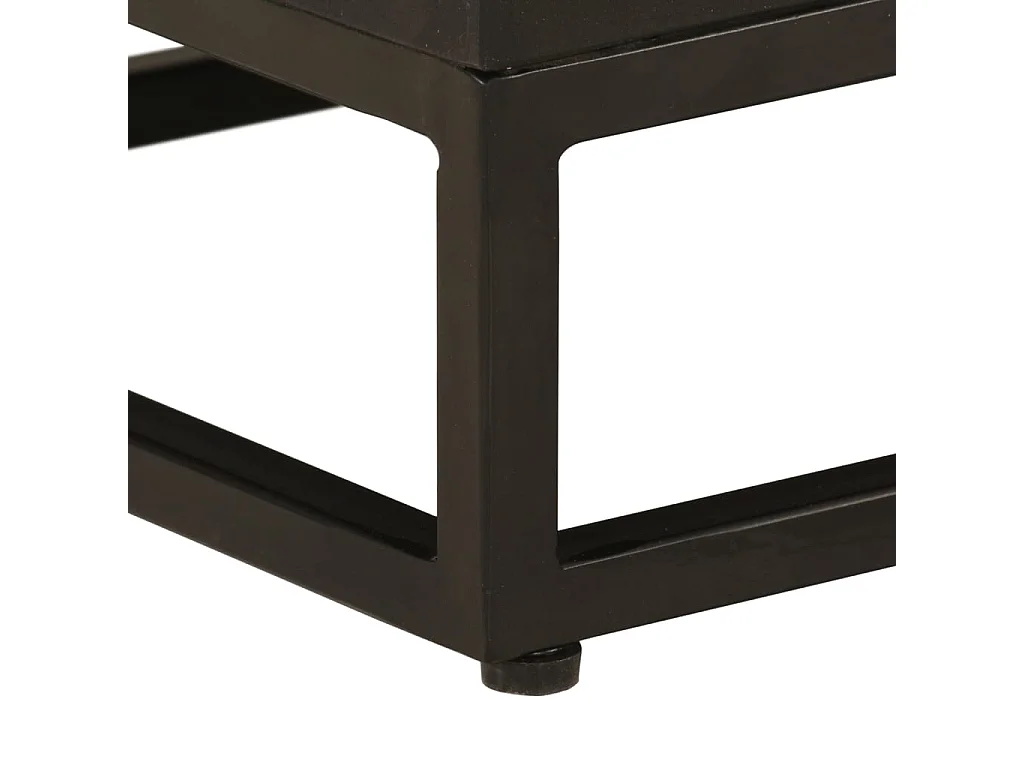 Garden Furniture -  Table de chevet noir 40x30x50 cm bois massif manguier et fer