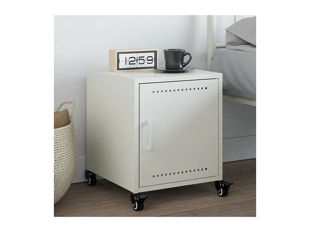 Crestline  Table de chevet blanc 36x39x43,5 cm acier