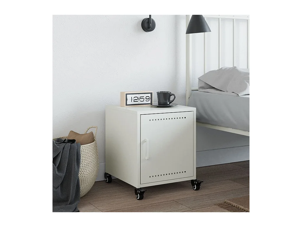 Crestline  Table de chevet blanc 36x39x43,5 cm acier