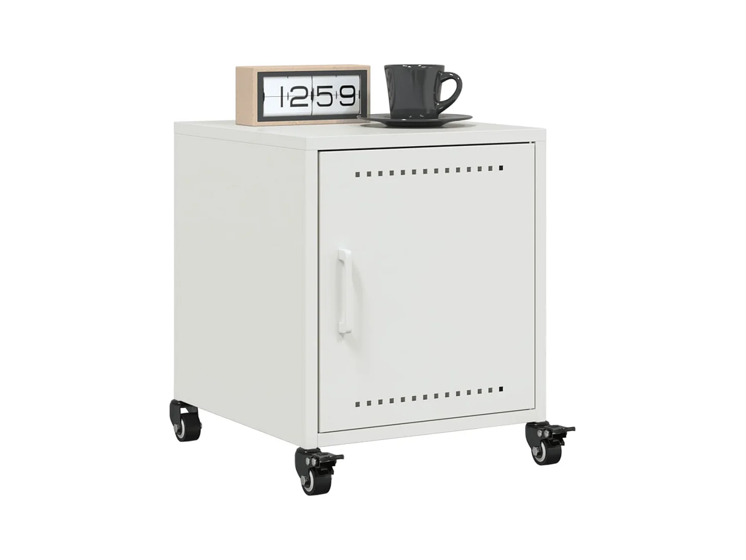 Crestline  Table de chevet blanc 36x39x43,5 cm acier