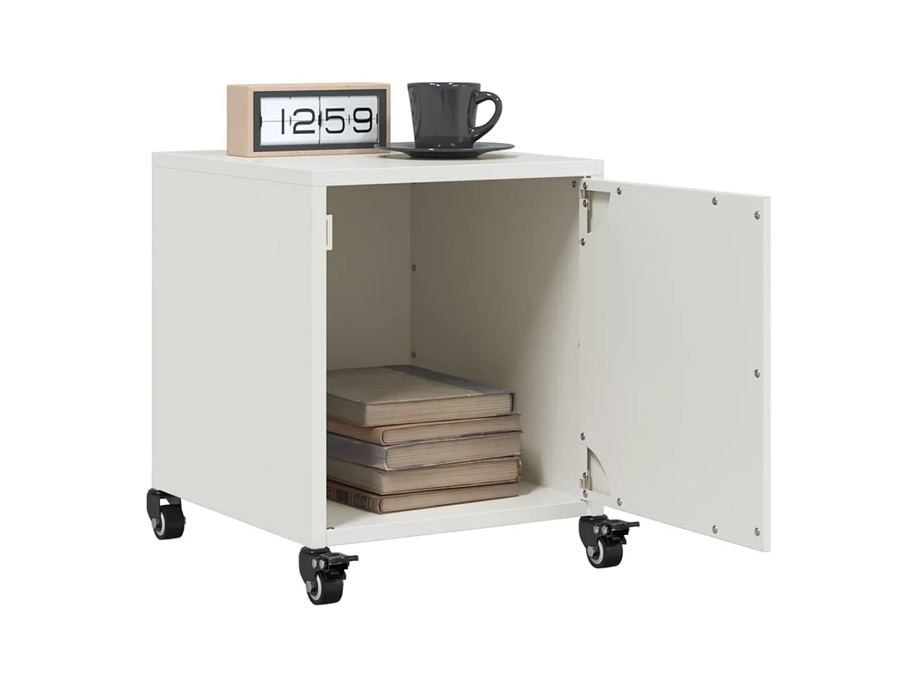 Crestline  Table de chevet blanc 36x39x43,5 cm acier