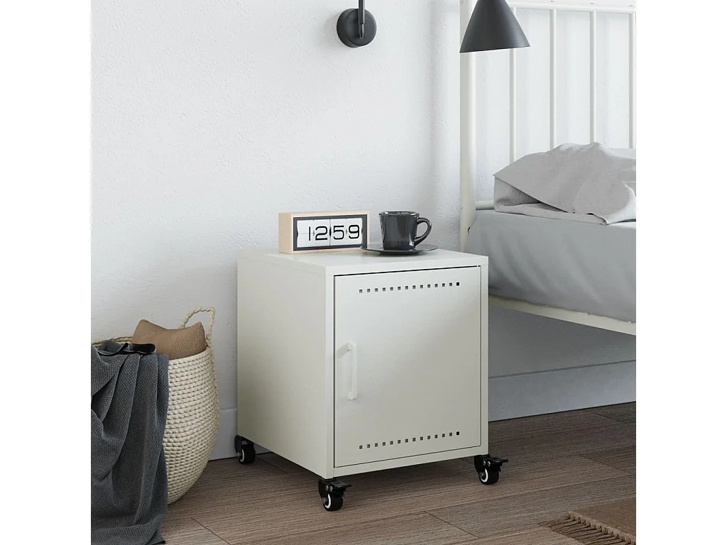 Crestline  Table de chevet blanc 36x39x43,5 cm acier