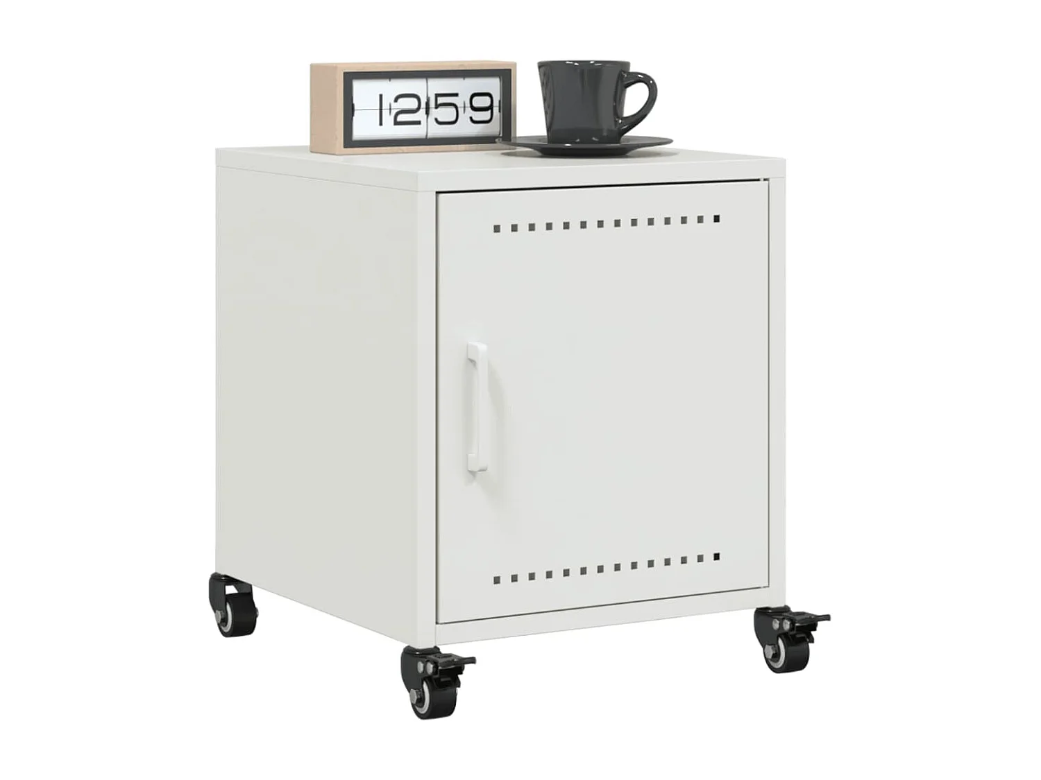 Crestline  Table de chevet blanc 36x39x43,5 cm acier