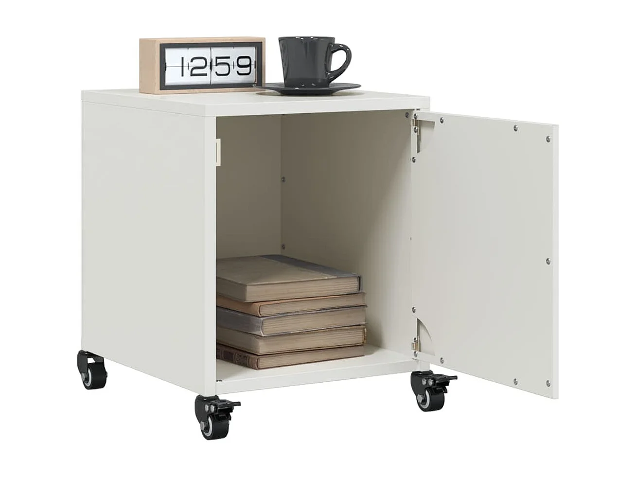 Crestline  Table de chevet blanc 36x39x43,5 cm acier