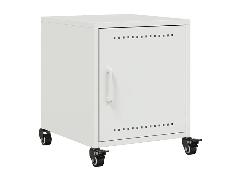 Crestline  Comodino Bianco 36x39x43,5 cm in Acciaio