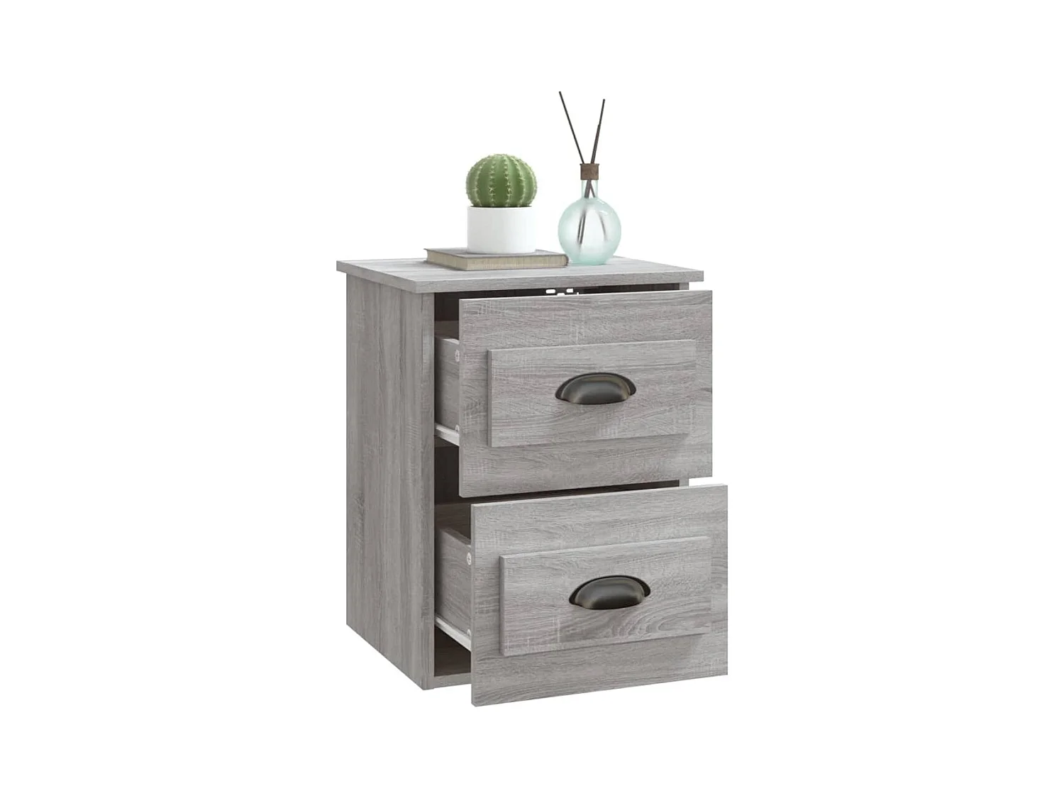 Inez  Tables de chevet murales 2 pcs sonoma gris 41,5x36x53 cm