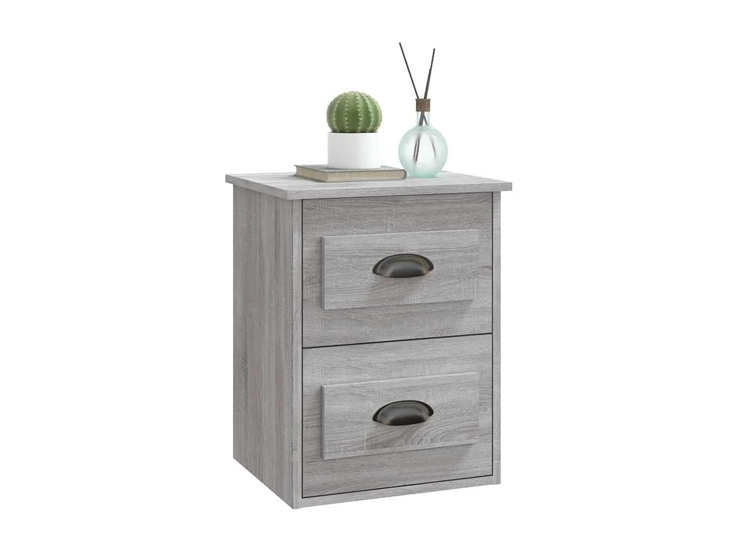 Inez  Tables de chevet murales 2 pcs sonoma gris 41,5x36x53 cm