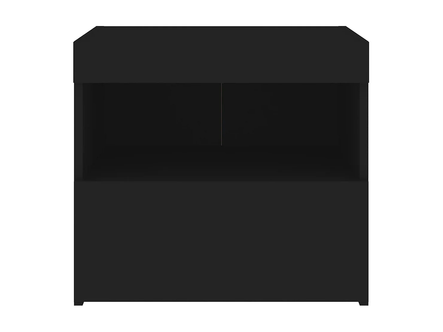 Bishop  Table de chevet avec lumières LED noir 50x40x45 cm