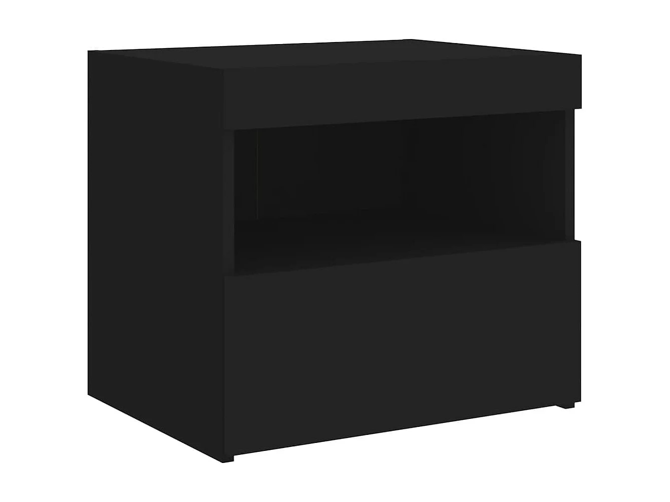 Bishop  Table de chevet avec lumières LED noir 50x40x45 cm