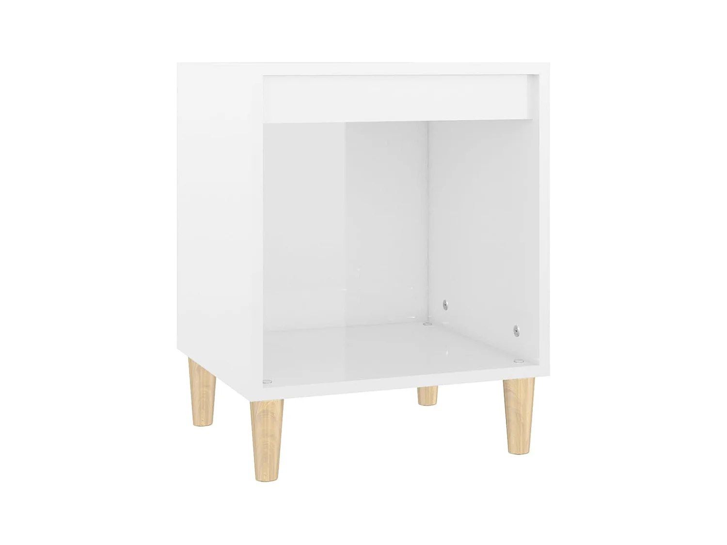 Villeneuve-la-Garenne  Table de chevet Blanc brillant 40x35x50 cm Bois d’ingénierie