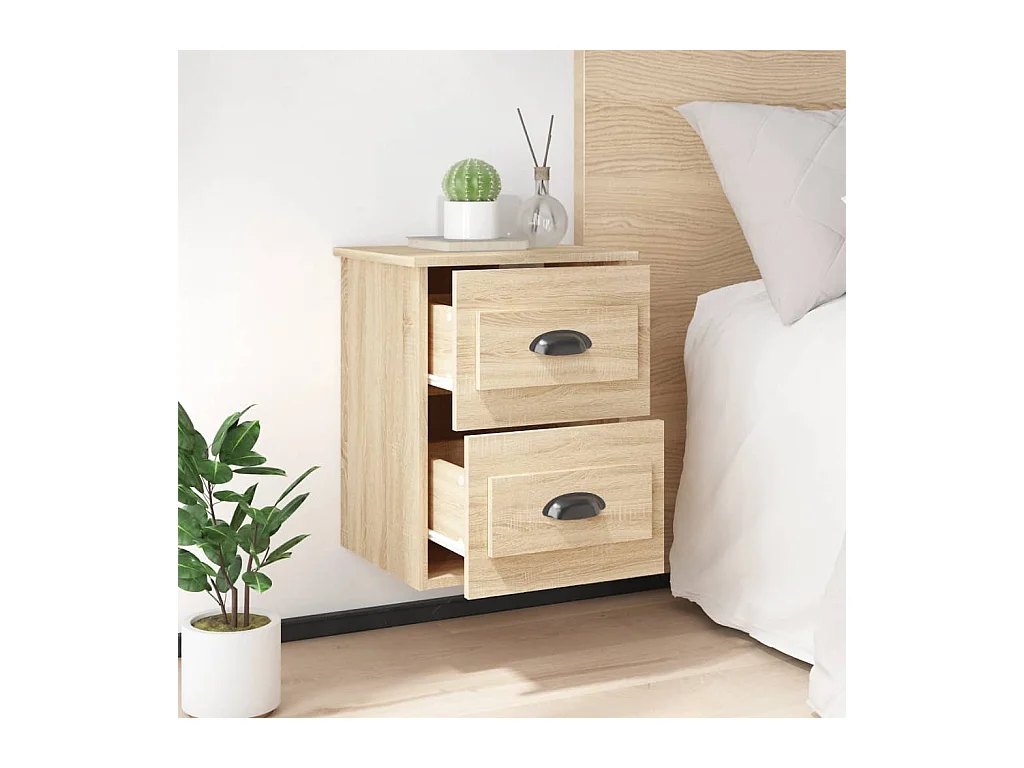 Inez  Tables de chevet murales 2 pcs chêne sonoma 41,5x36x53 cm