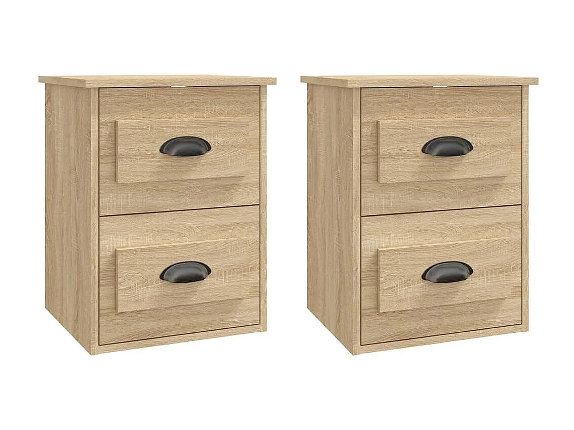 Inez  Tables de chevet murales 2 pcs chêne sonoma 41,5x36x53 cm