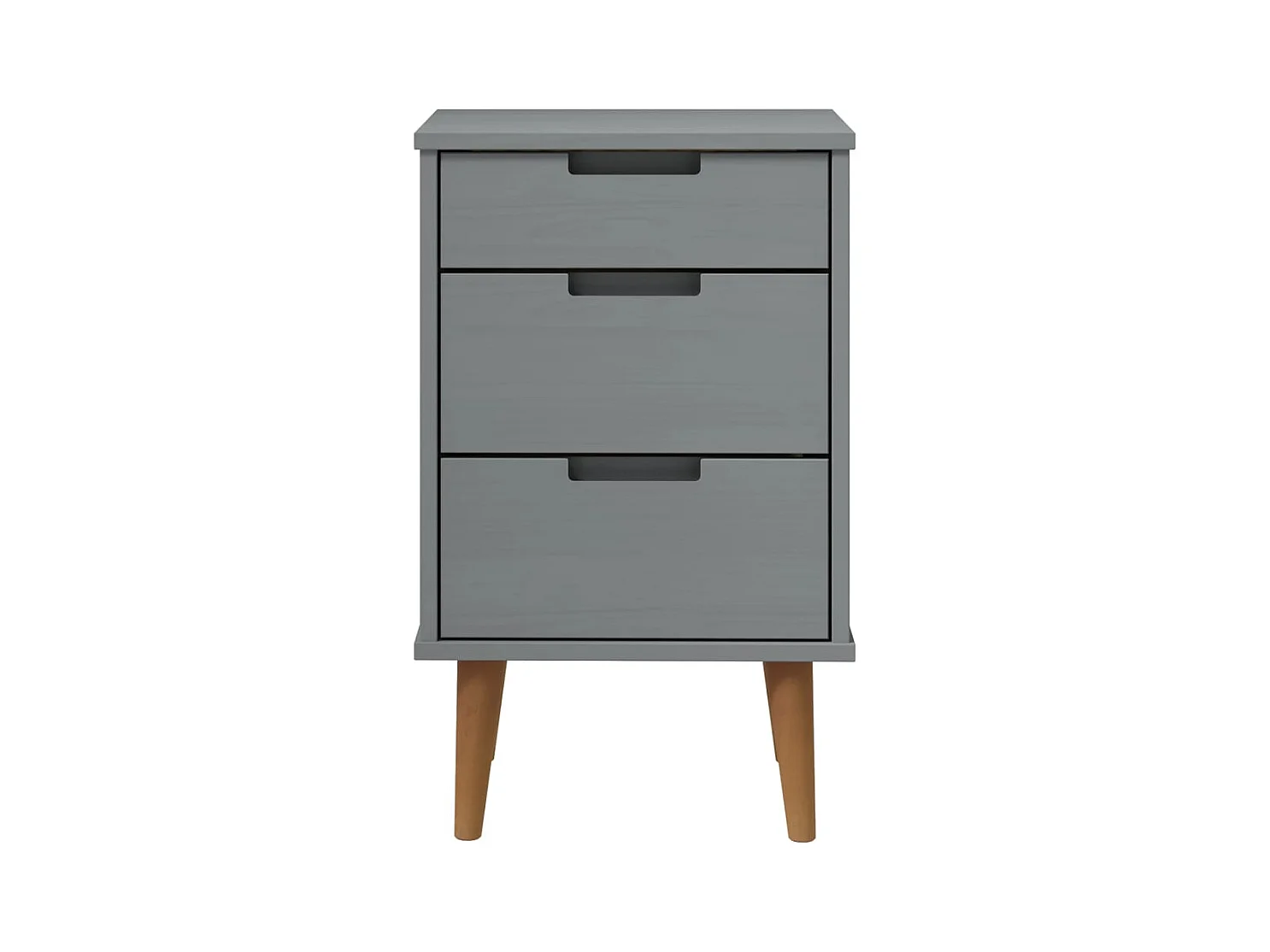 Marie-Aline  Table de chevet MOLDE Gris 40x35x65 cm Bois de pin massif