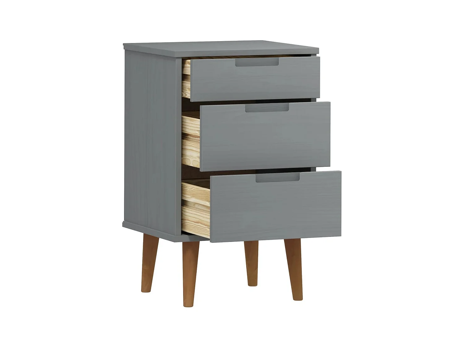 Marie-Aline  Table de chevet MOLDE Gris 40x35x65 cm Bois de pin massif