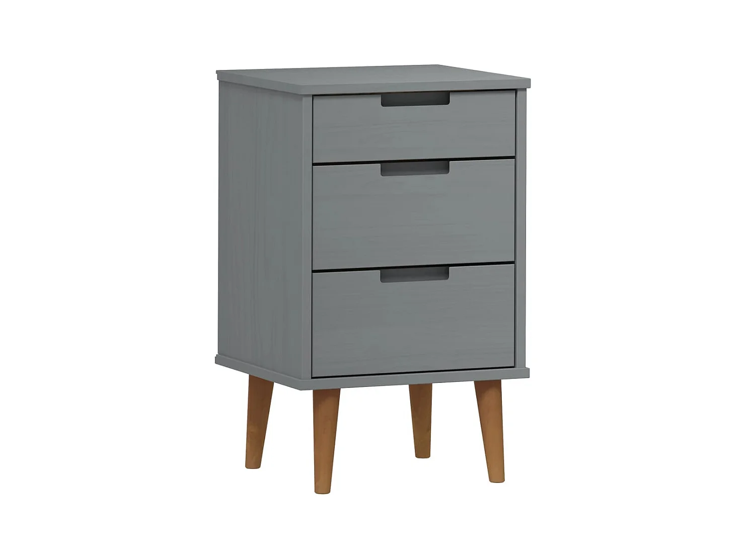 Marie-Aline  Table de chevet MOLDE Gris 40x35x65 cm Bois de pin massif