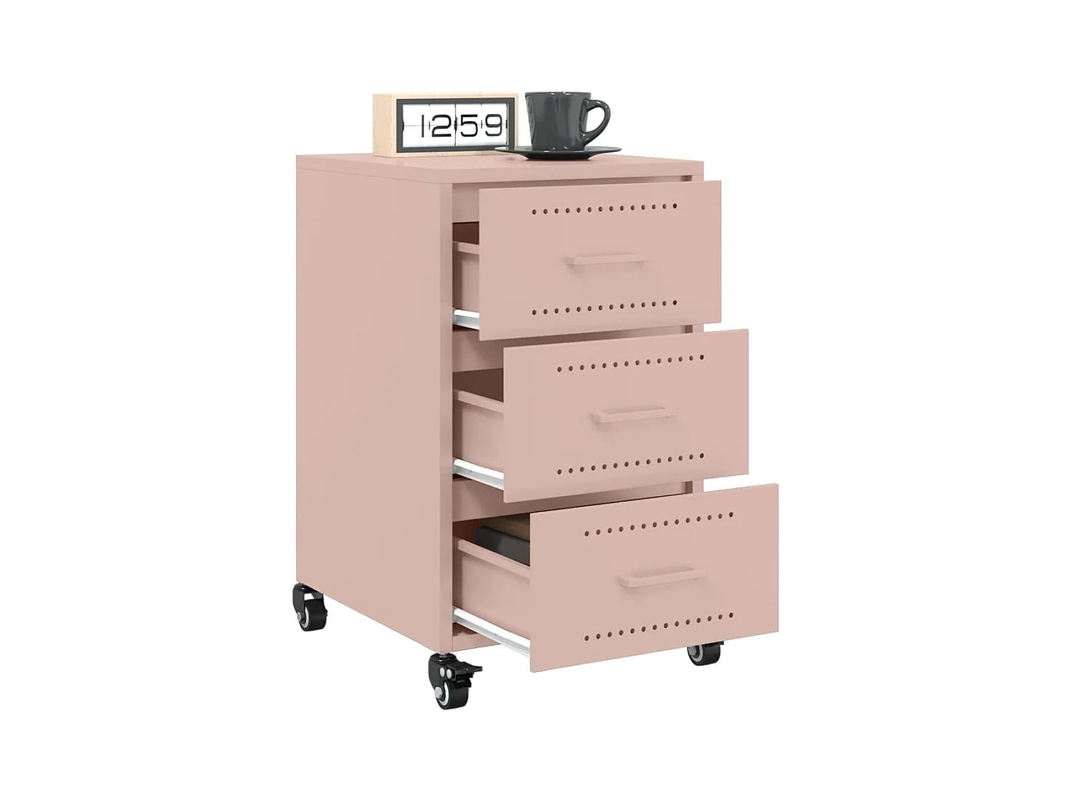 Elandir  Table de chevet rose 36x39x59 cm acier