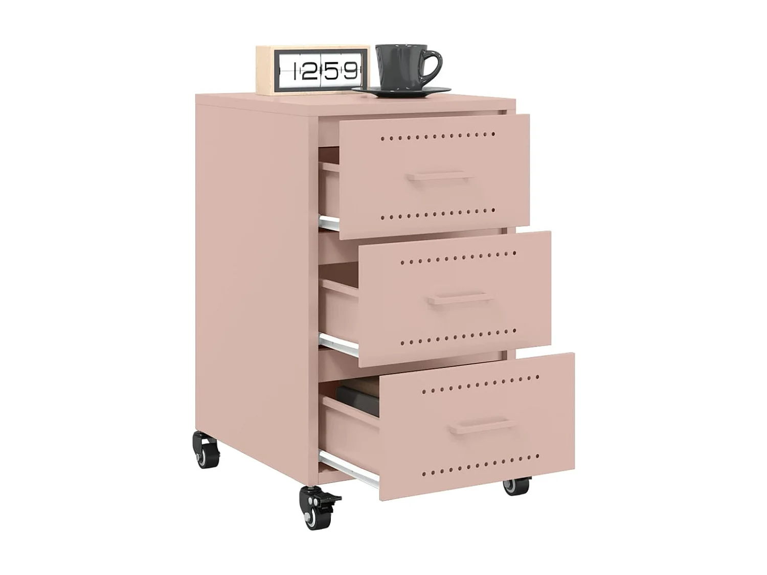 Elandir  Table de chevet rose 36x39x59 cm acier