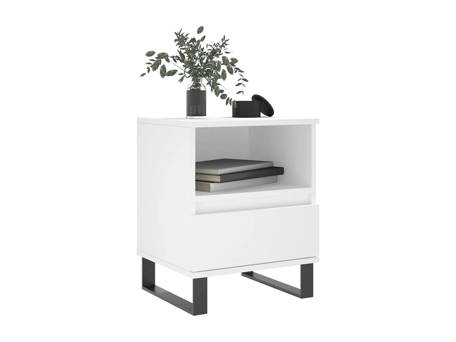 Pau  Table de chevet Blanc 40x35x50 cm Bois d’ingénierie