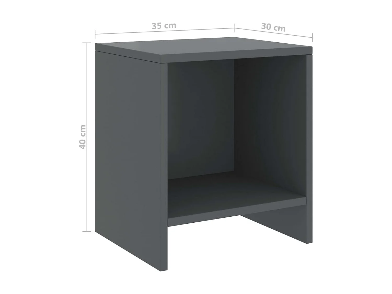 Snorfin  Tables de chevet 2 pcs Gris foncé 35x30x40cm Bois de pin massif