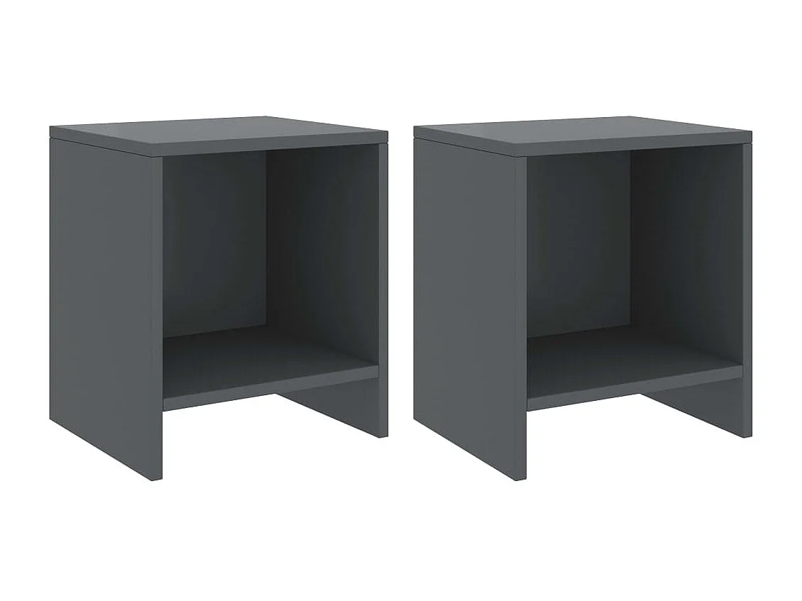 Snorfin  Tables de chevet 2 pcs Gris foncé 35x30x40cm Bois de pin massif