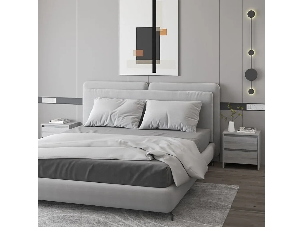 Robert  Tables de chevet 2 pcs sonoma gris 45x34,5x44,5 cm