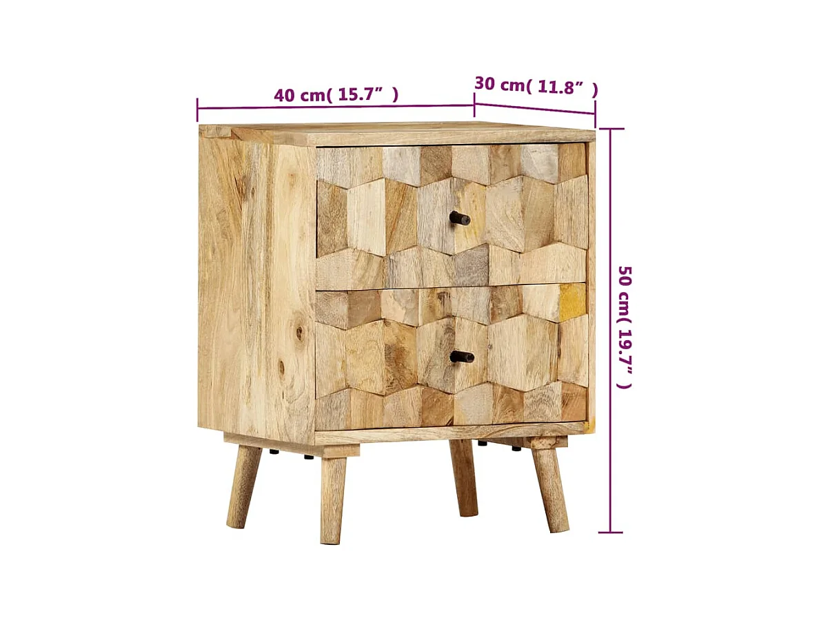 Garden Furniture -  Table de chevet 40x30x50 cm Bois de manguier massif