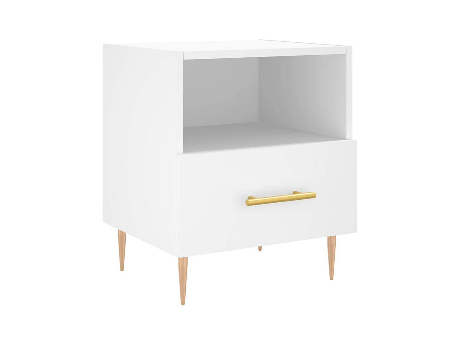 Marindor  Table de chevet blanc 40x35x47,5 cm bois d’ingénierie