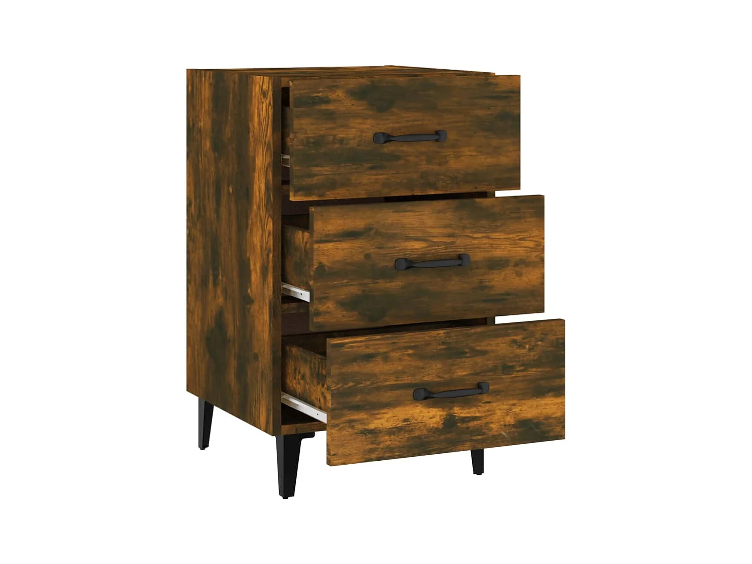 Åsgeir  Table de chevet chêne fumé 40x40x66 cm bois d'ingénierie