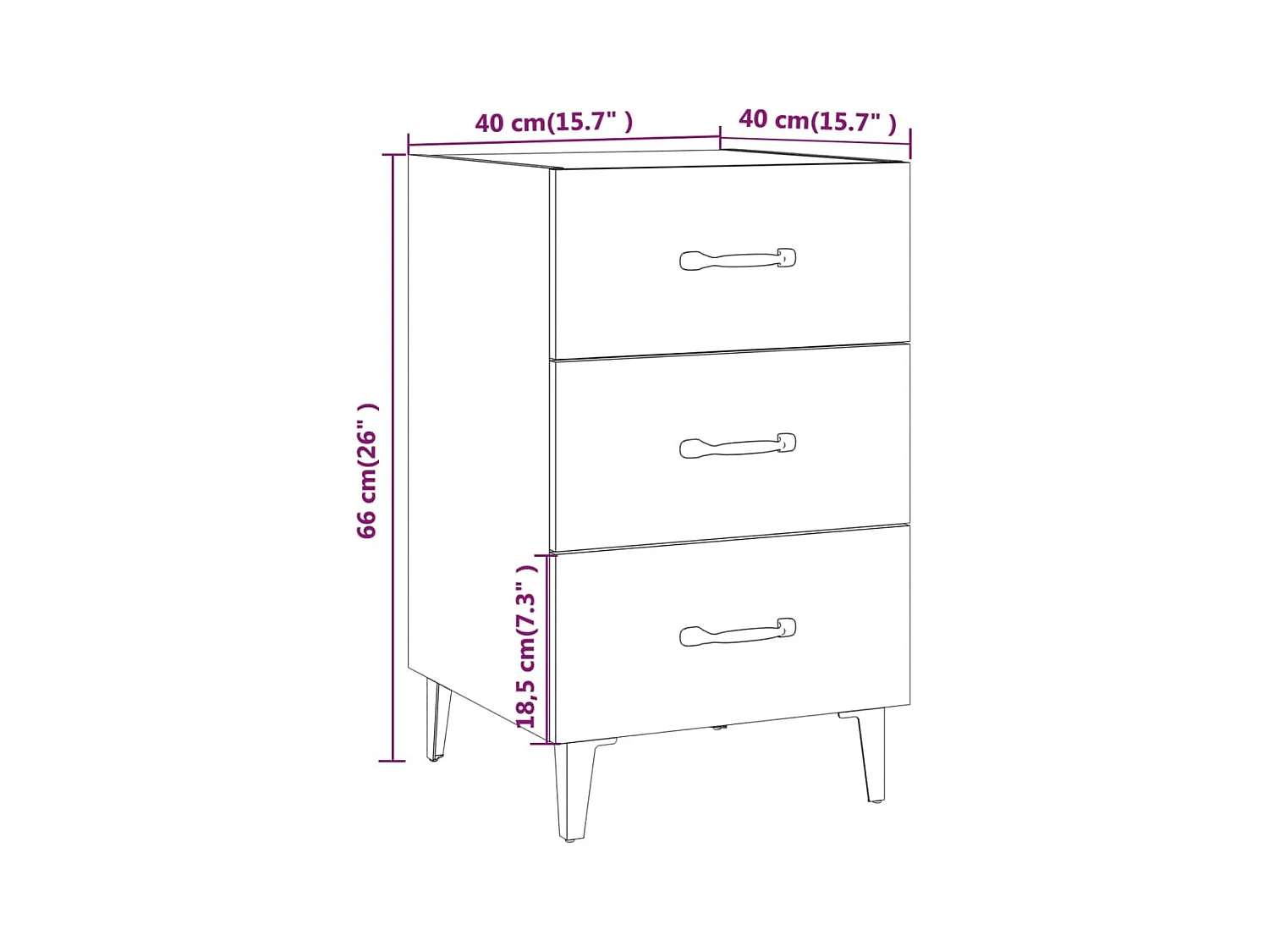 Åsgeir  Table de chevet chêne fumé 40x40x66 cm bois d'ingénierie