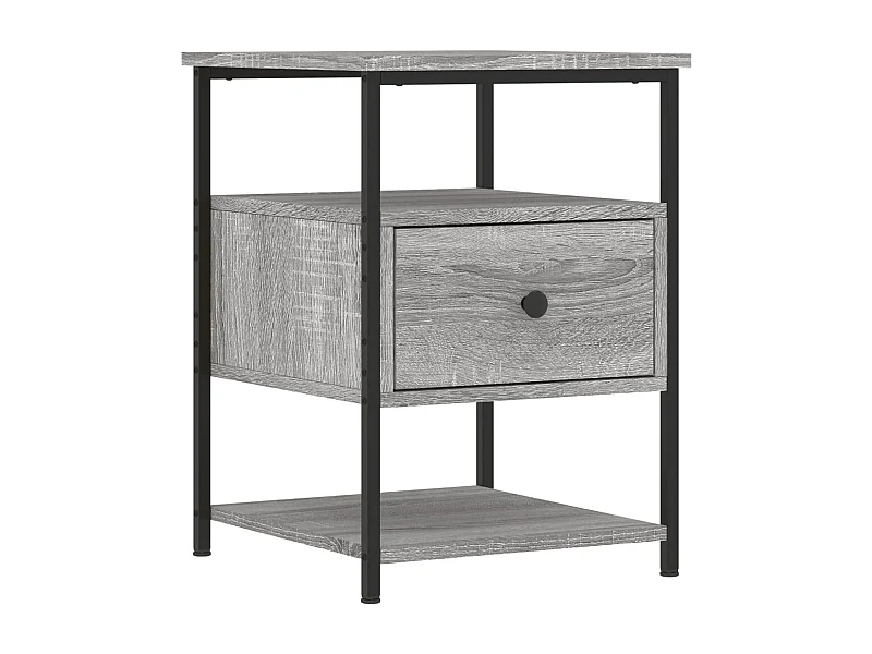 Lysli  Table de chevet sonoma gris 40x42x56 cm bois d'ingénierie