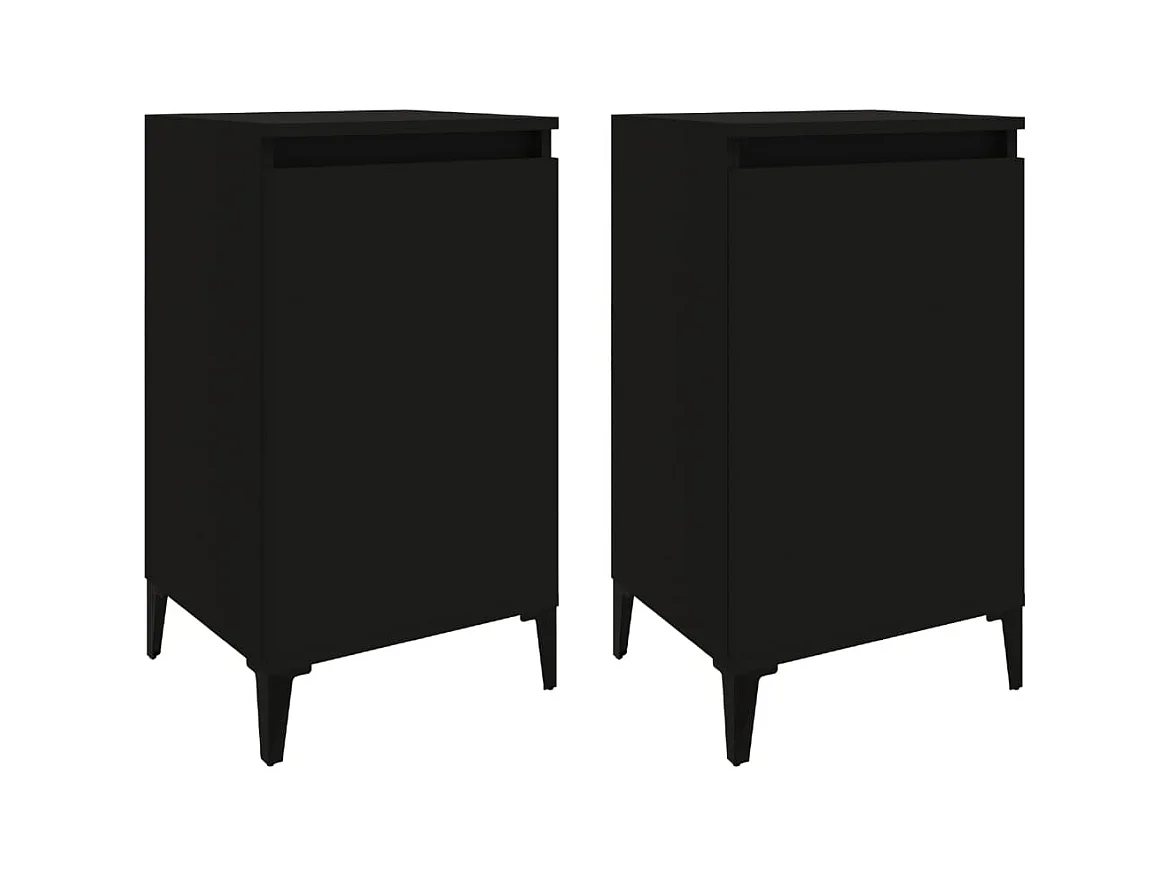 Riley Mae  Tables de chevet 2 pcs noir 40x35x70 cm bois d'ingénierie