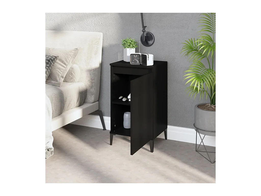 Riley Mae  Tables de chevet 2 pcs noir 40x35x70 cm bois d'ingénierie