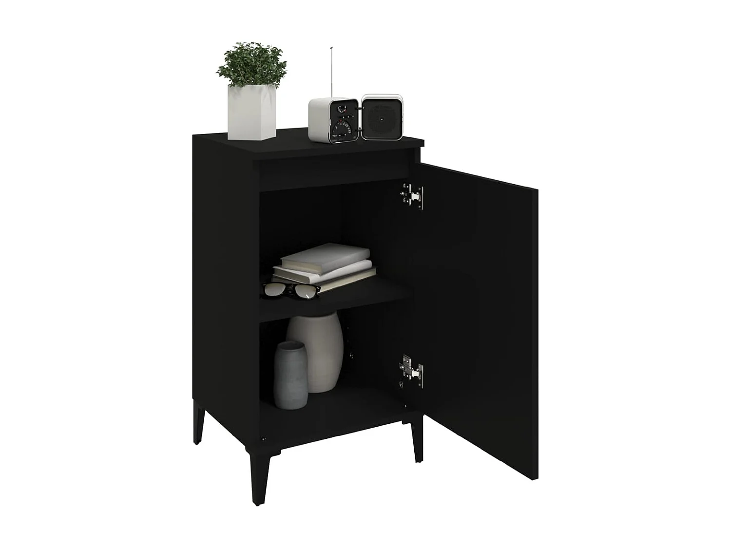 Riley Mae  Nachttische 2 Stk. Schwarz 40x35x70 cm Holzwerkstoff