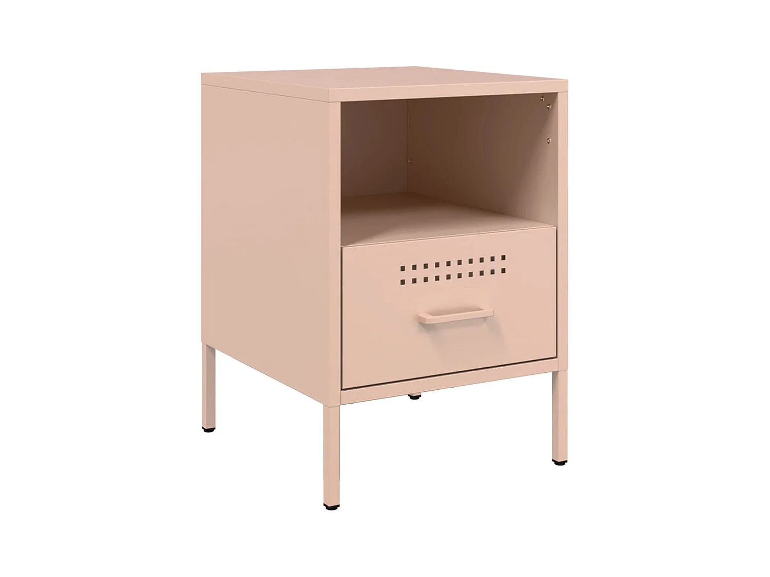 Sundby  Table de chevet rose 36x39x50,5 cm acier