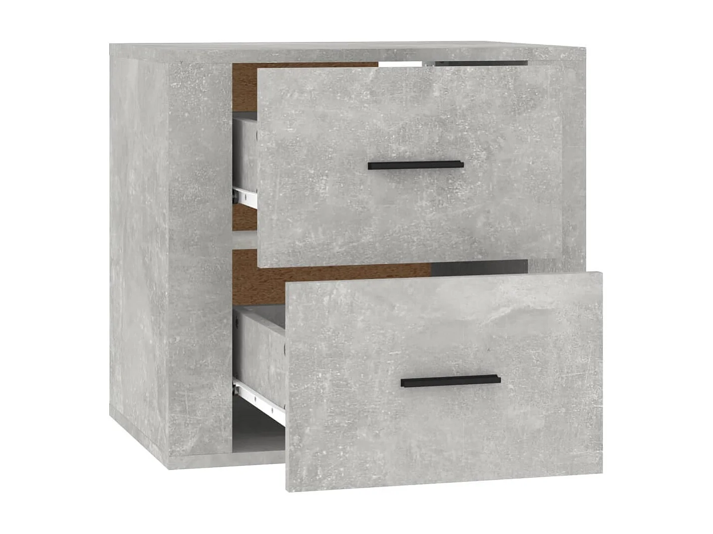 Goshen  Comodino a Muro Grigio Cemento 50x36x47 cm