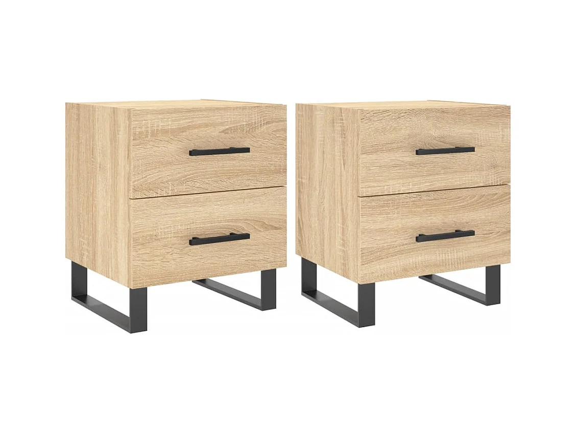 Cennet  Tables de chevet 2 pcs chêne sonoma 40x35x47,5 cm