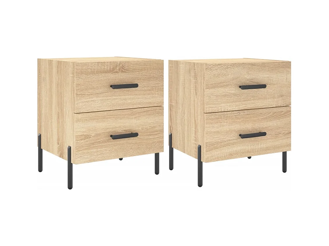 Mikael  Tables de chevet 2 pcs chêne sonoma 40x35x47,5 cm