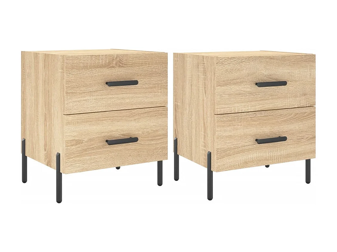 Mikael  Tables de chevet 2 pcs chêne sonoma 40x35x47,5 cm