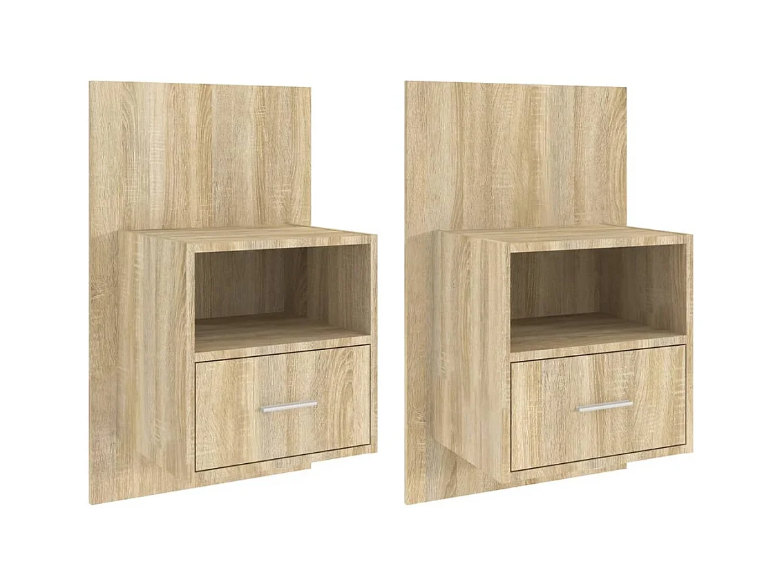 Bella Marie  Tables de chevet murales 2 pcs Chêne sonoma