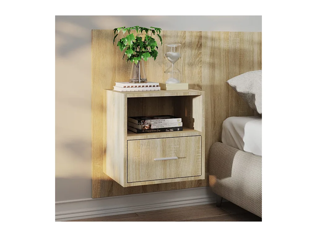 Bella Marie  Tables de chevet murales 2 pcs Chêne sonoma