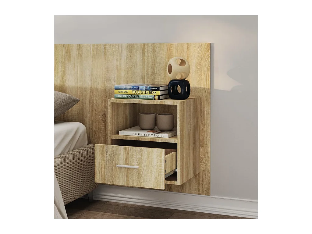 Bella Marie  Tables de chevet murales 2 pcs Chêne sonoma