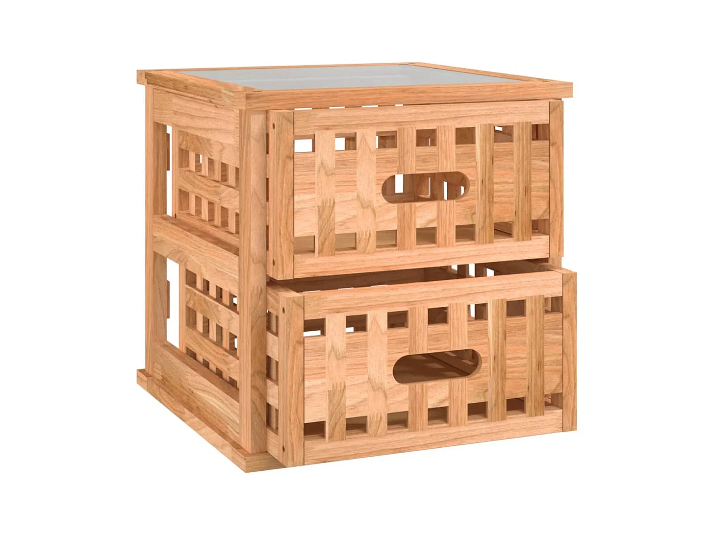 Claire-Aurélia  Tables de chevet 2 pcs 34x34x34 cm Bois massif de noyer