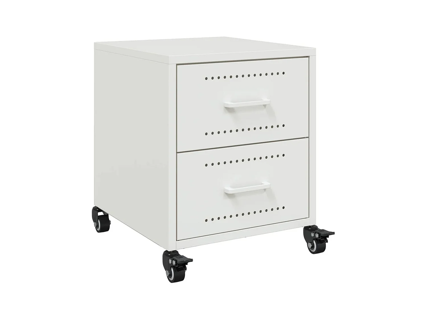 Roanoke  Table de chevet blanc 36x39x43,5 cm acier