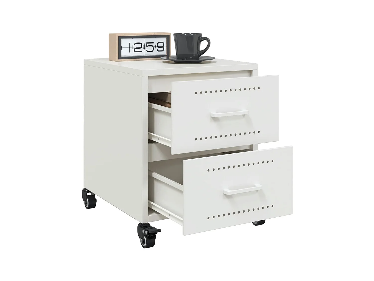 Roanoke  Table de chevet blanc 36x39x43,5 cm acier