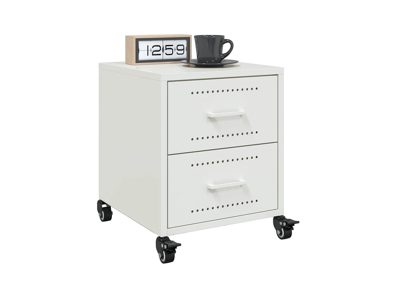 Roanoke  Table de chevet blanc 36x39x43,5 cm acier