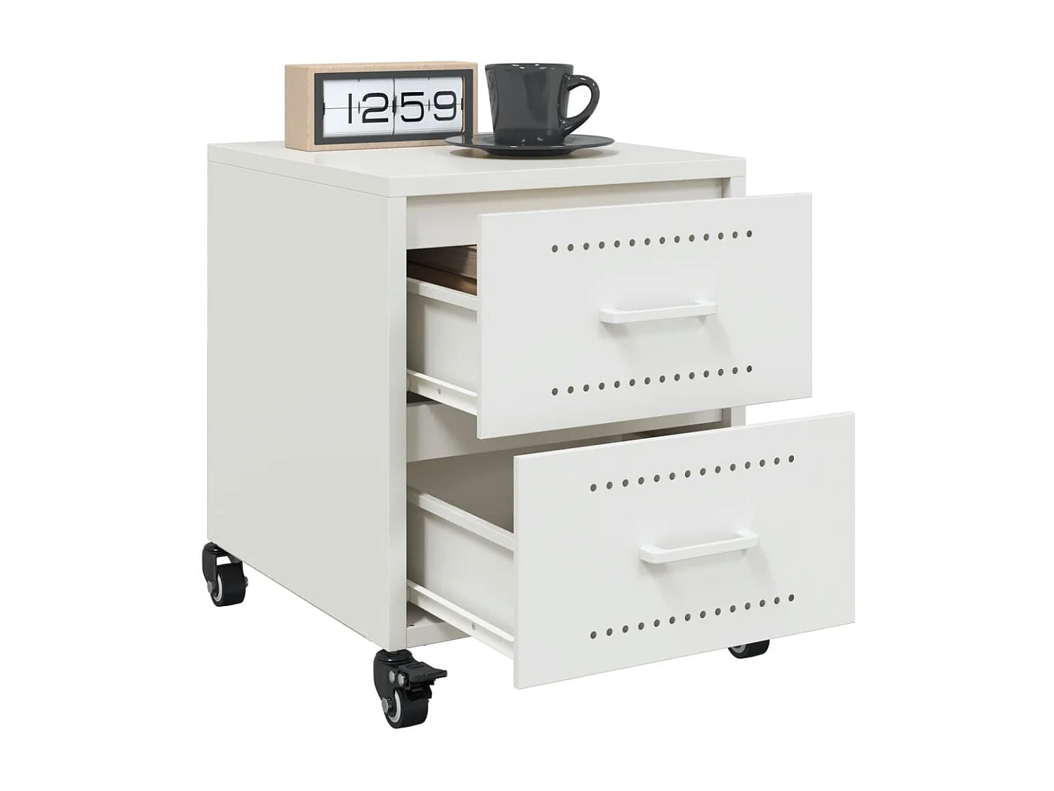 Roanoke  Table de chevet blanc 36x39x43,5 cm acier