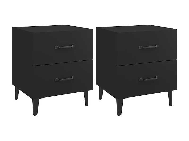 Higginsville  Tables de chevet 2 pcs Noir 40x35x47,5 cm