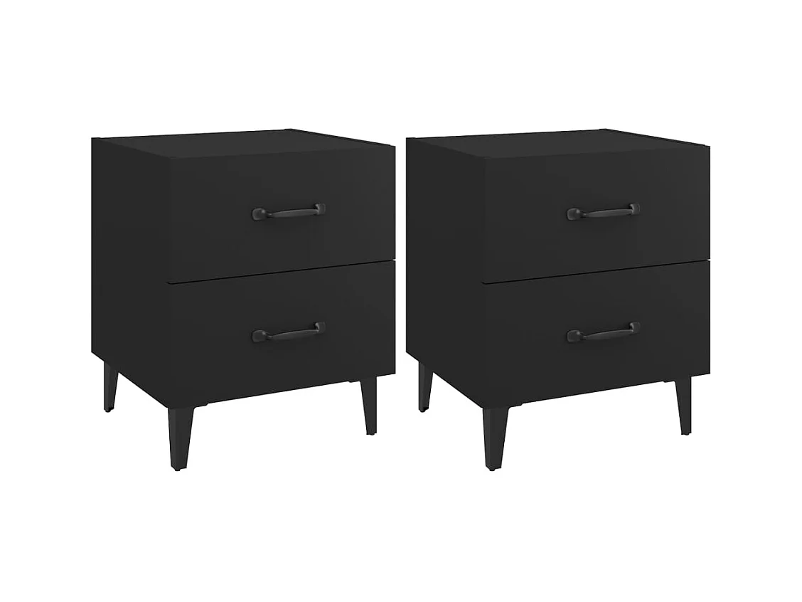 Higginsville  Tables de chevet 2 pcs Noir 40x35x47,5 cm